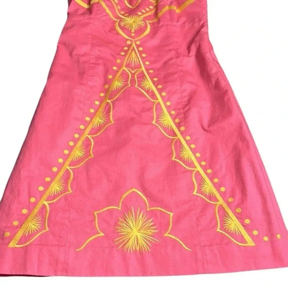 Lilly Pulitzer strapless dress women .size 0 zero , pink,cotton,embroidered. - Picture 11 of 15